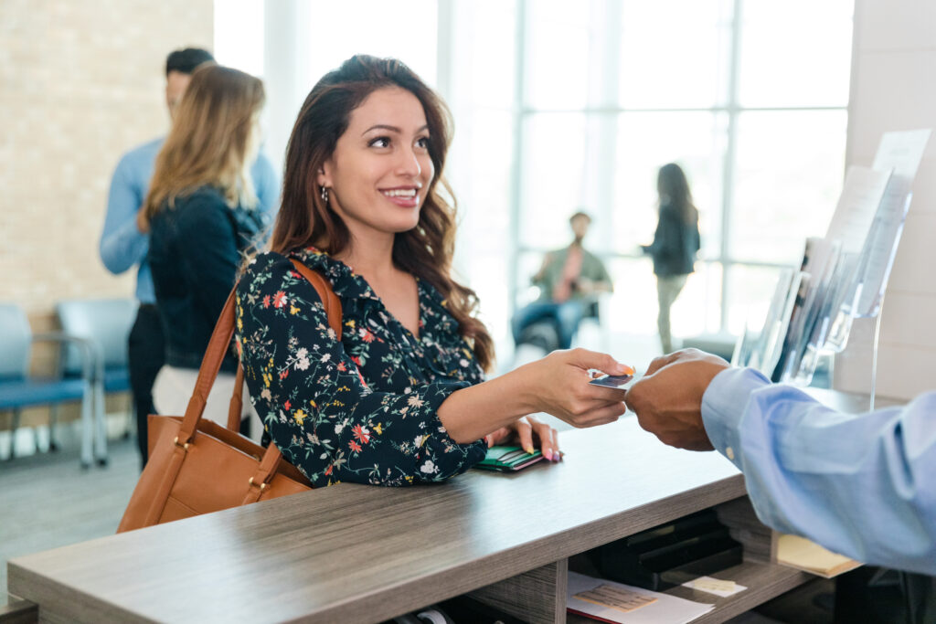 woman at credit union